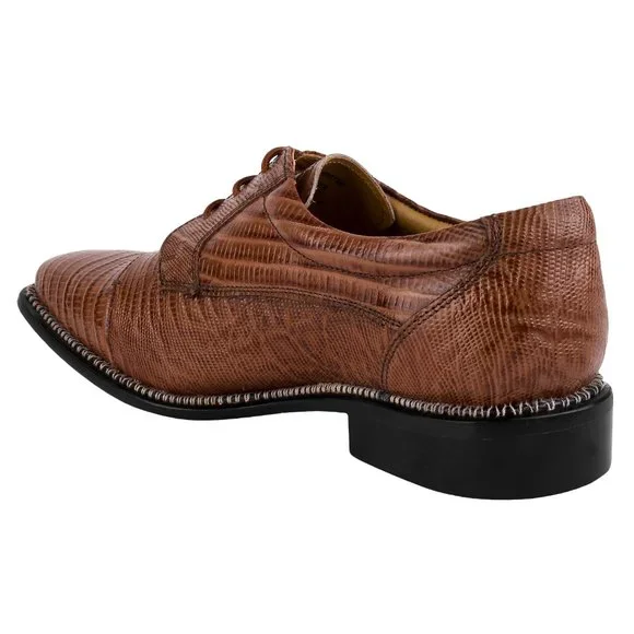 Jostin Genuine Leather Lizard Print Oxford Dress Shoes